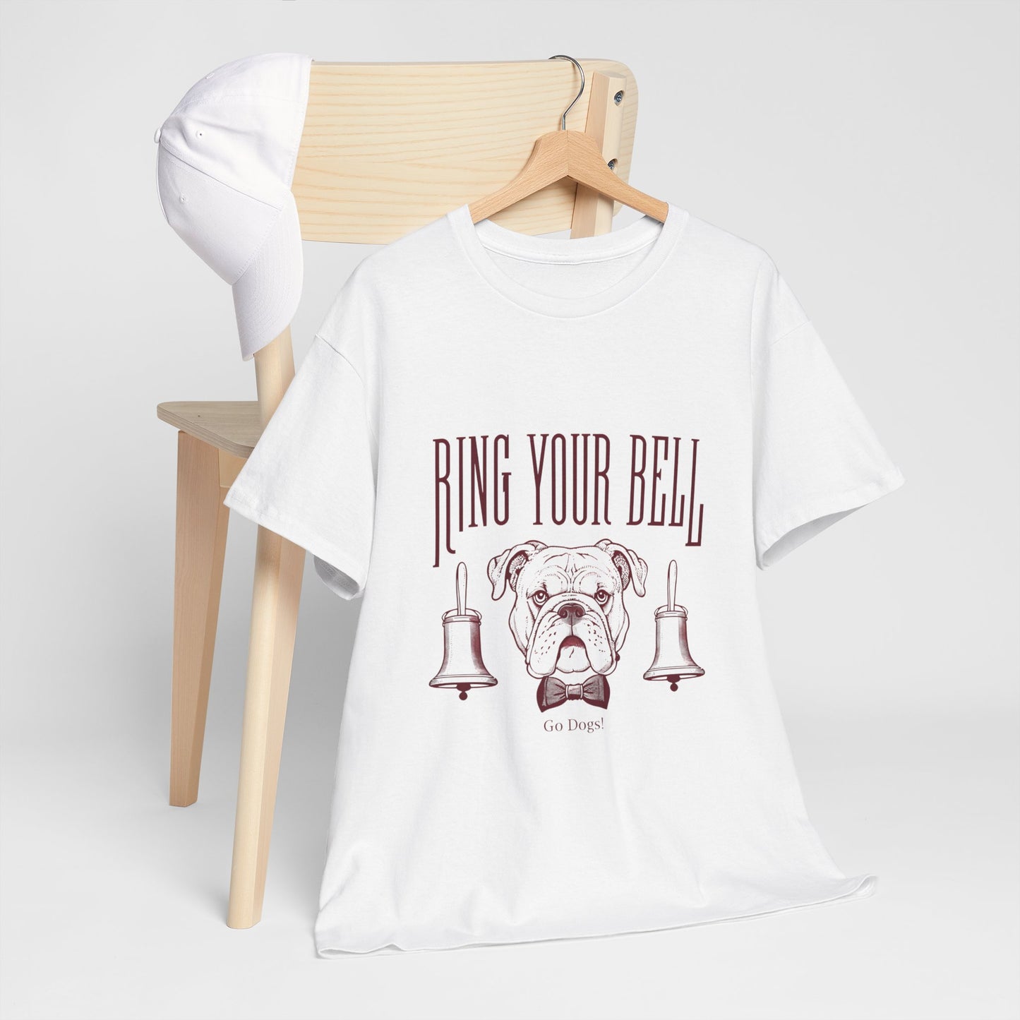 Dog Lover's Unisex Heavy Cotton Tee | 'Ring Your Bell' Shirt, Bulldog Tee, Pet Owner Gift, Funny Dog Apparel, Casual Wear
