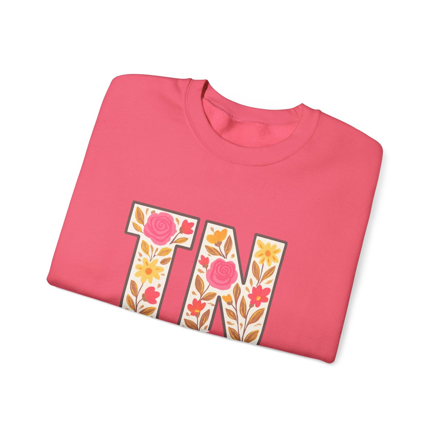 Cozy Floral Crewneck Sweatshirt with TN Design, Cute Gifts for Tennessee Fans, Casual Fall Wear, Perfect for Holidays & Gatherings
