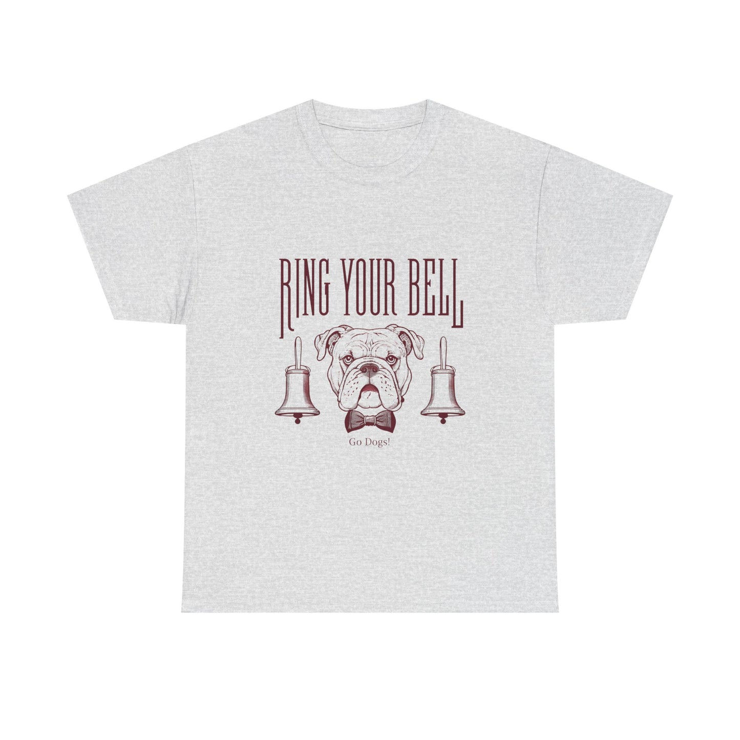 Dog Lover's Unisex Heavy Cotton Tee | 'Ring Your Bell' Shirt, Bulldog Tee, Pet Owner Gift, Funny Dog Apparel, Casual Wear