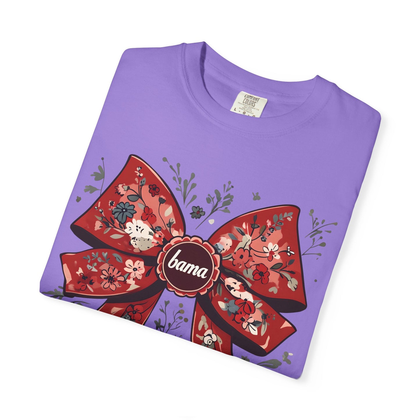 Floral Bow T-shirt - Comfort Colors - Coquette Bama Bow - Alabama Fan