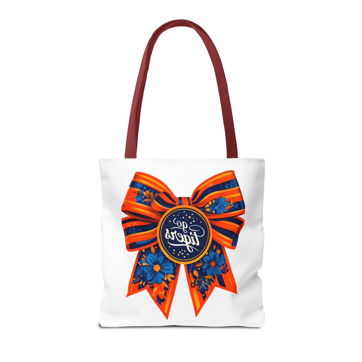 Cheerful Floral Tote Bag - Go Tigers, Sports Fan Gift, Custom Tote, Floral Design, Game Day Bag, Personalized Shopping Bag