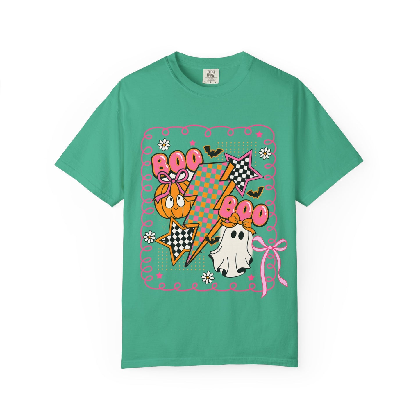 Retro Design Orange & Pink Unisex Halloween T-Shirt