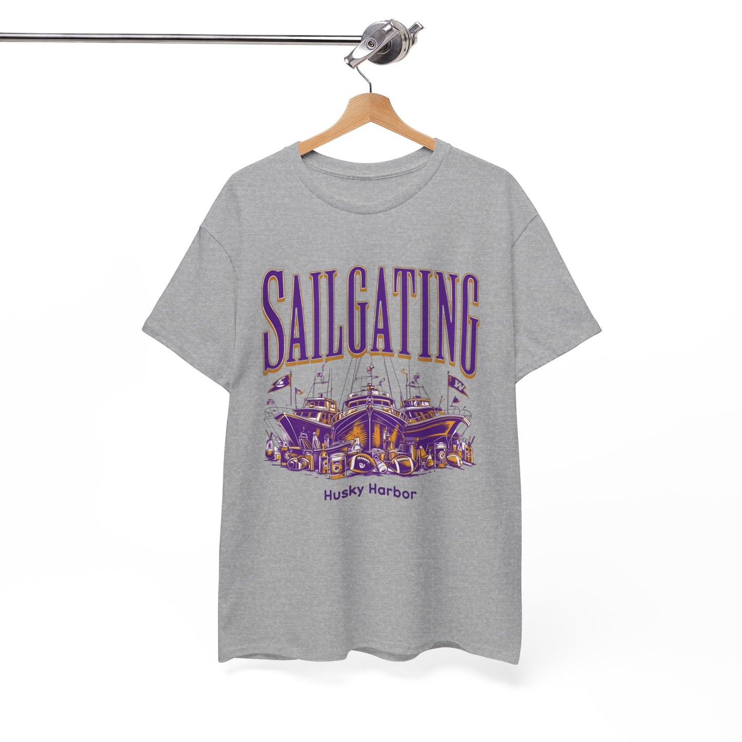 Sailgating Tee - Washington Huskies Unisex Heavy Cotton Shirt
