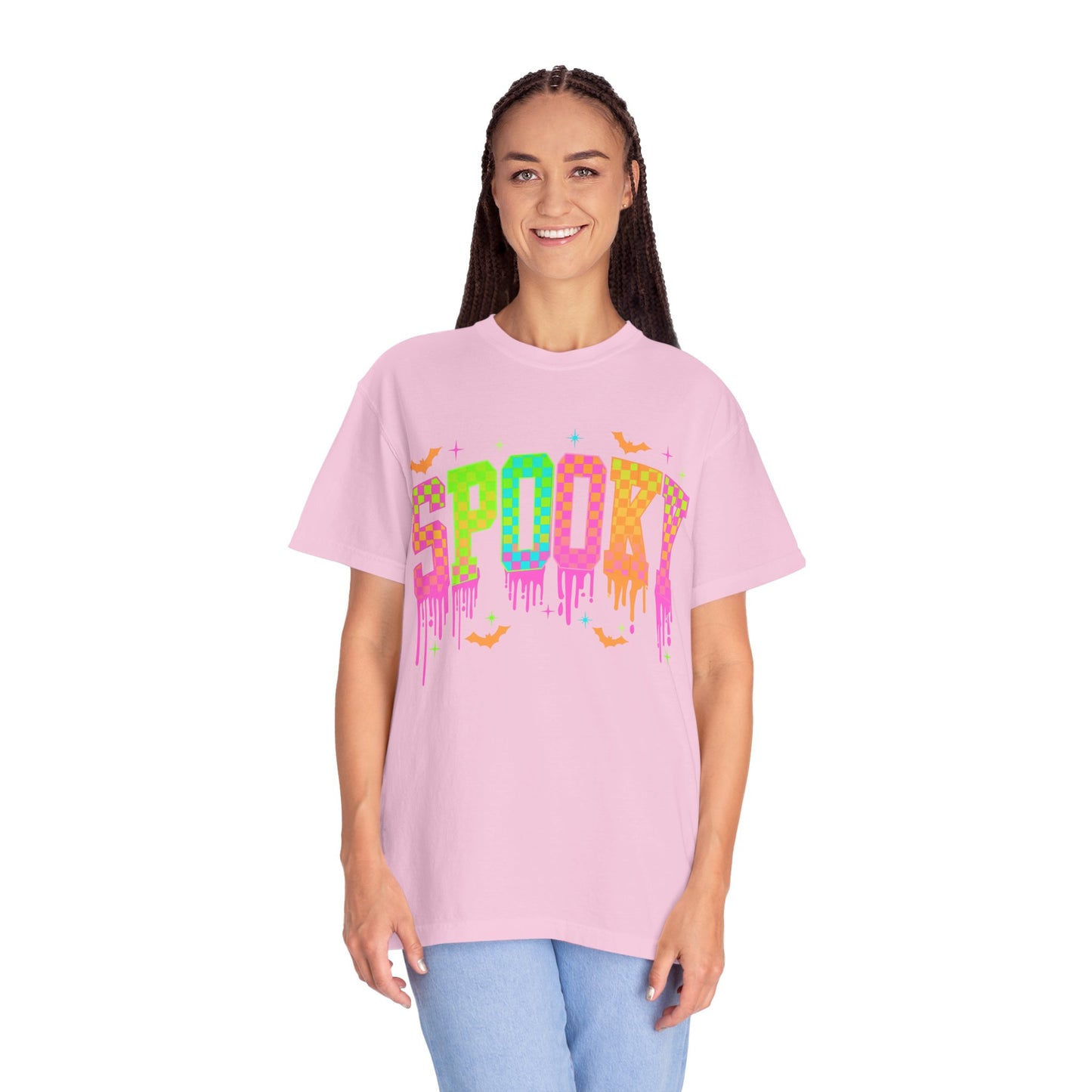Colorful Neon Checkered Spooky T-Shirt