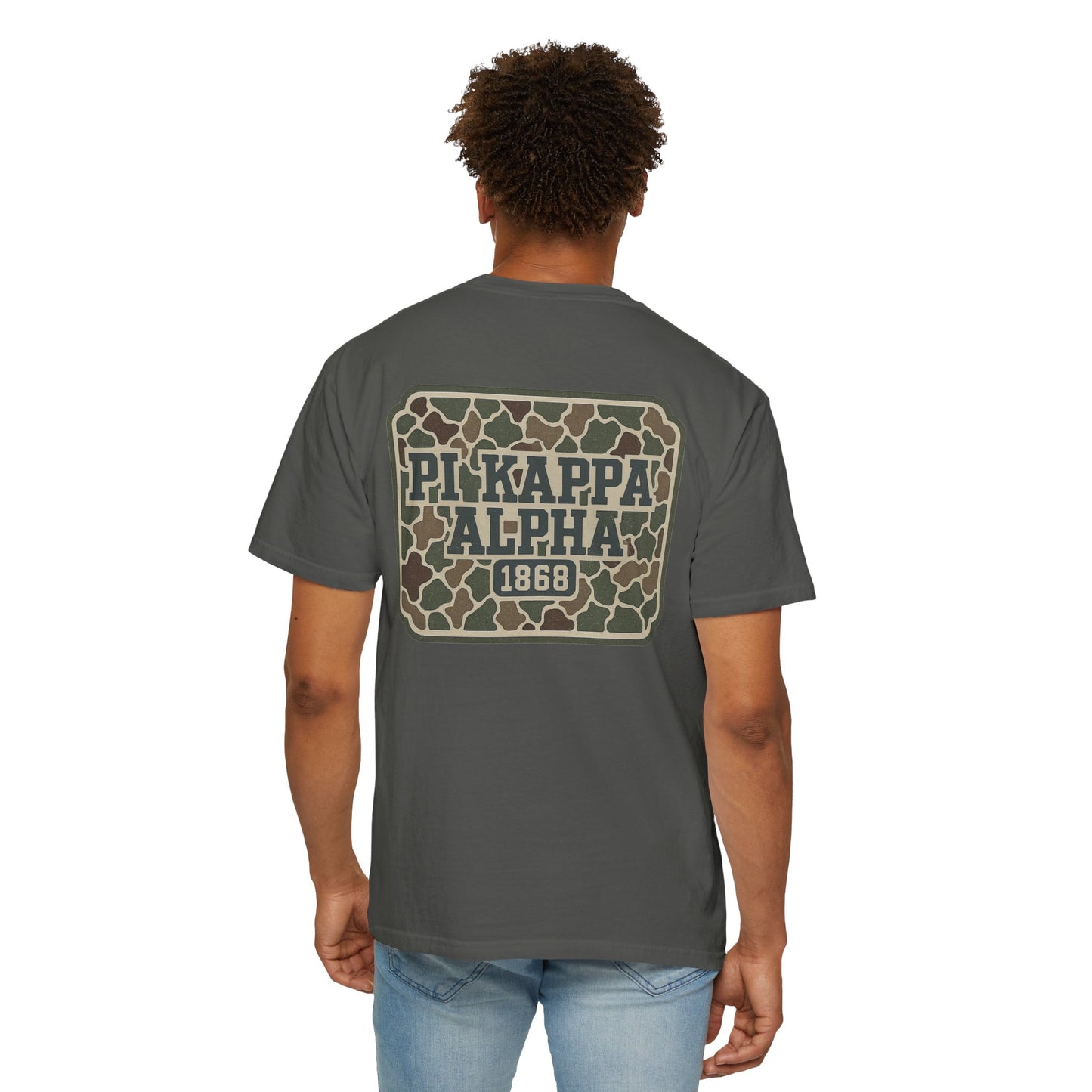 PiKappaAlpha Camouflage T-Shirt | Unisex Garment-Dyed Tee | Casual Wear, Greek Life Apparel, College Gifts, Brotherhood Shirt, Event [...]
