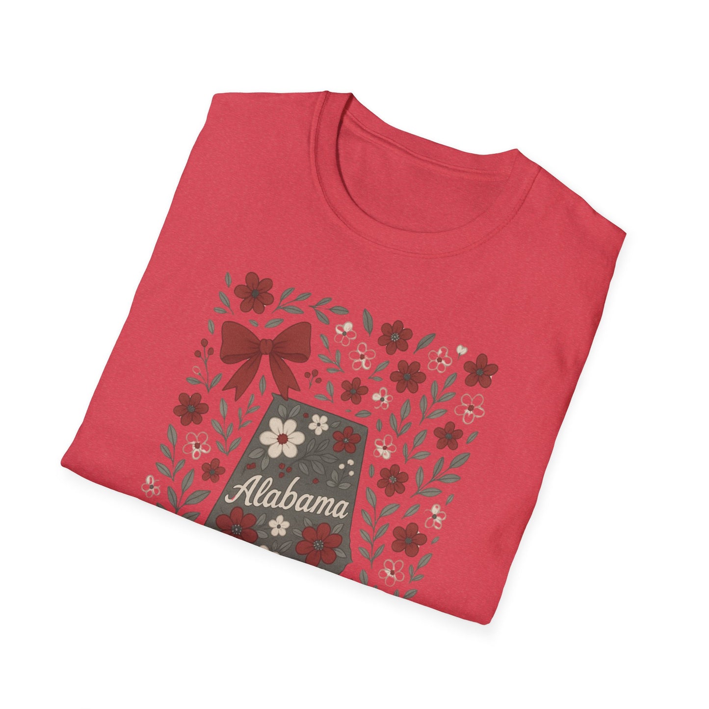 Alabama Floral Unisex T-Shirt, Southern Pride Shirt, Gift for Her, Travel Tee, Spring Apparel