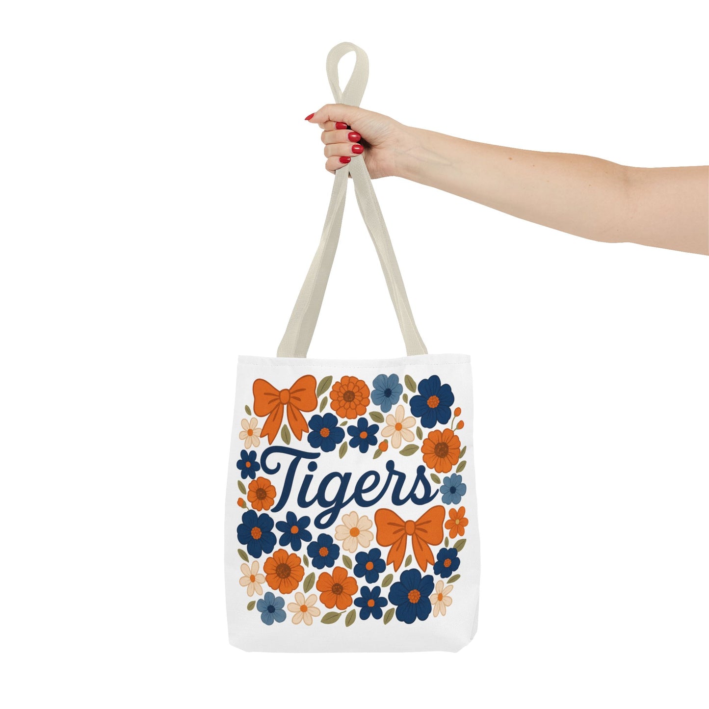 Floral Tiger Tote Bag, Cute Shopping Bag, Reusable Grocery Tote, Gift for Students, Eco-friendly Handbag, Graduation Gift, Alumni Gift