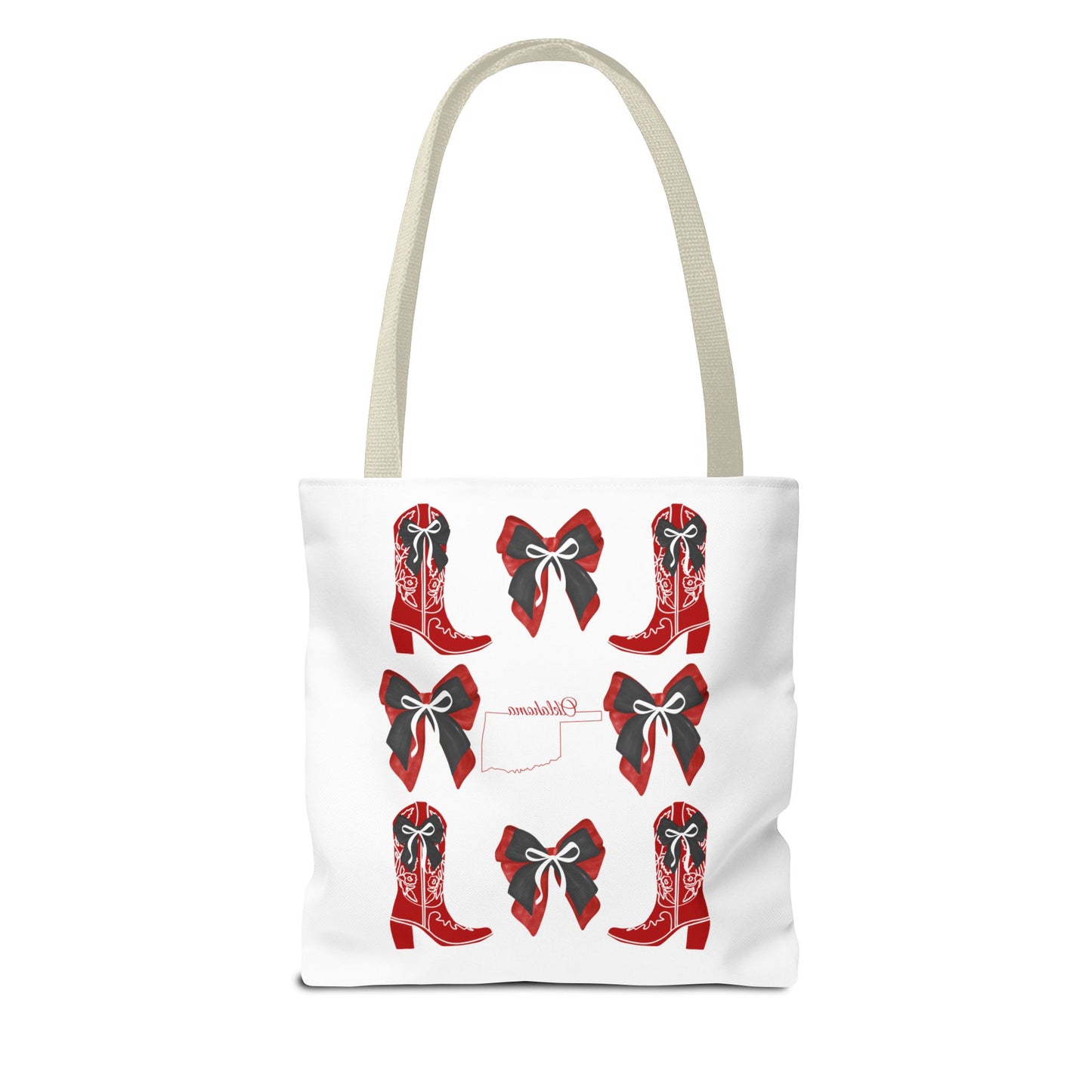 Tote Bag - Oklahoma Game Day Coquette Bow Design Fan Gift