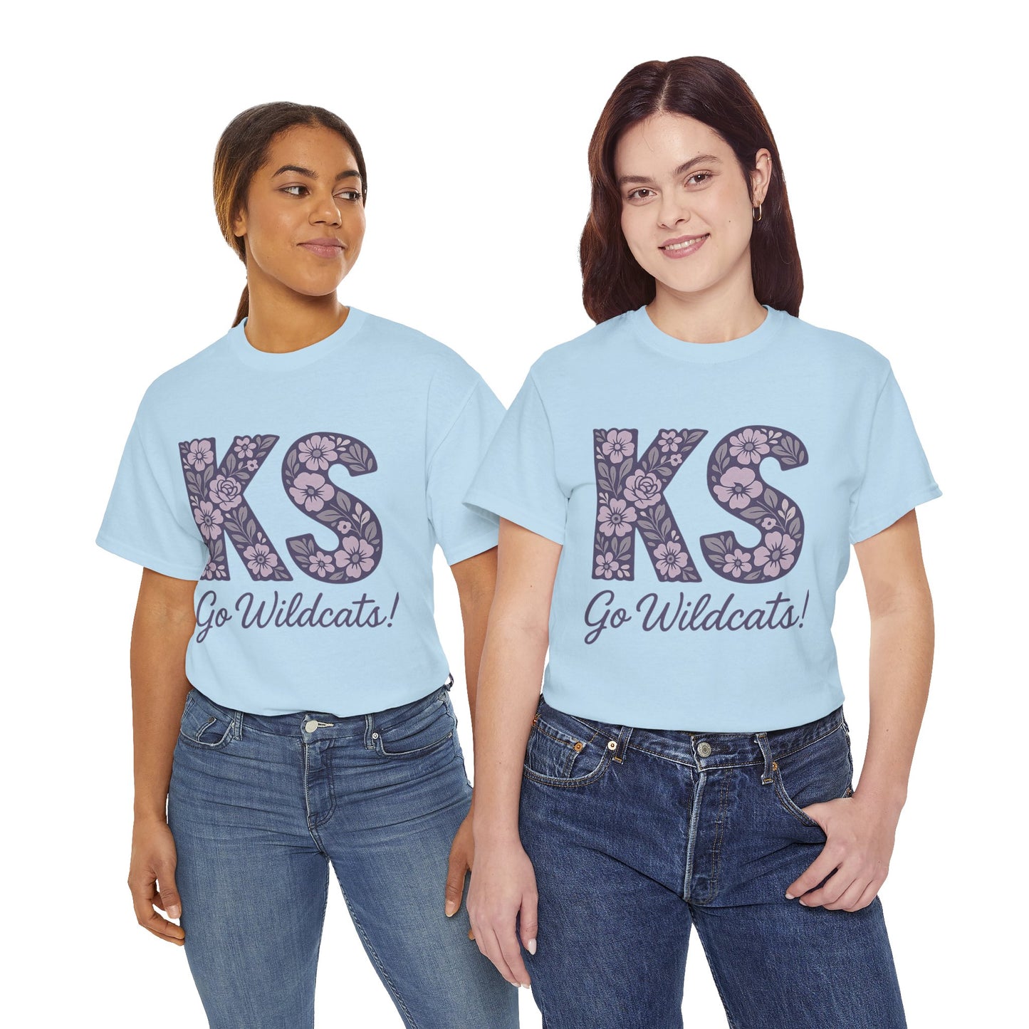 KS Floral Team Spirit Tee: Celebrate Kansas State Wildcats in Style, Perfect for Sports Events, Gifts, & Casual Wear