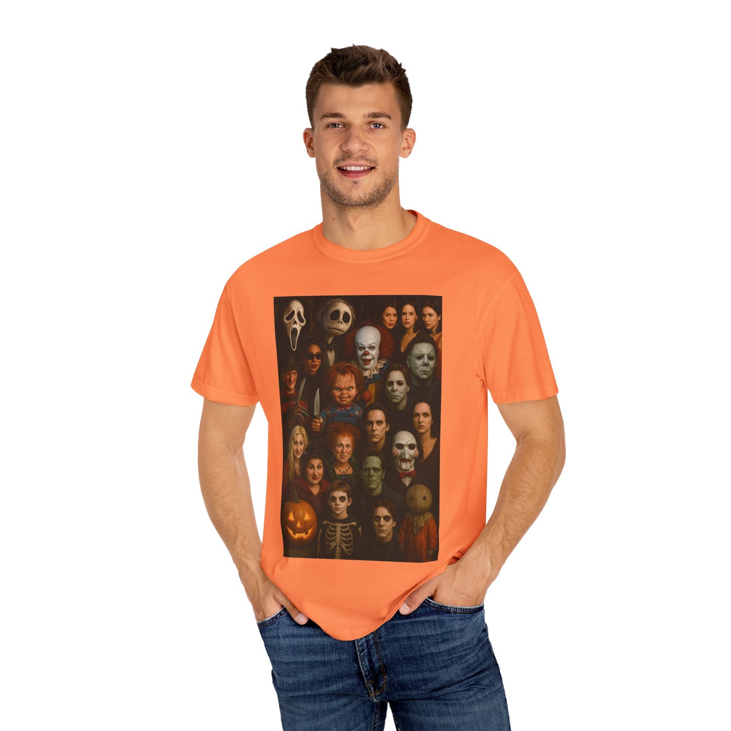 Spooky Halloween T-Shirt | Unisex Garment-Dyed Tee Featuring Iconic Horror Movie Characters, Perfect for Halloween Parties, Horror [...]