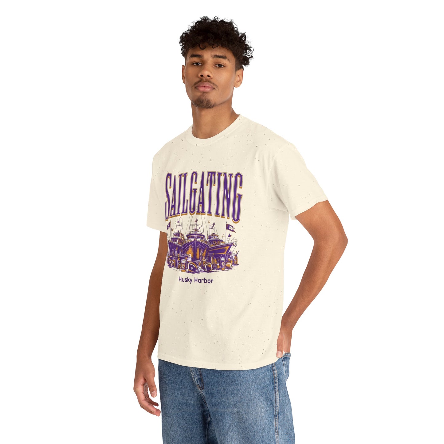 Sailgating Tee - Washington Huskies Unisex Heavy Cotton Shirt
