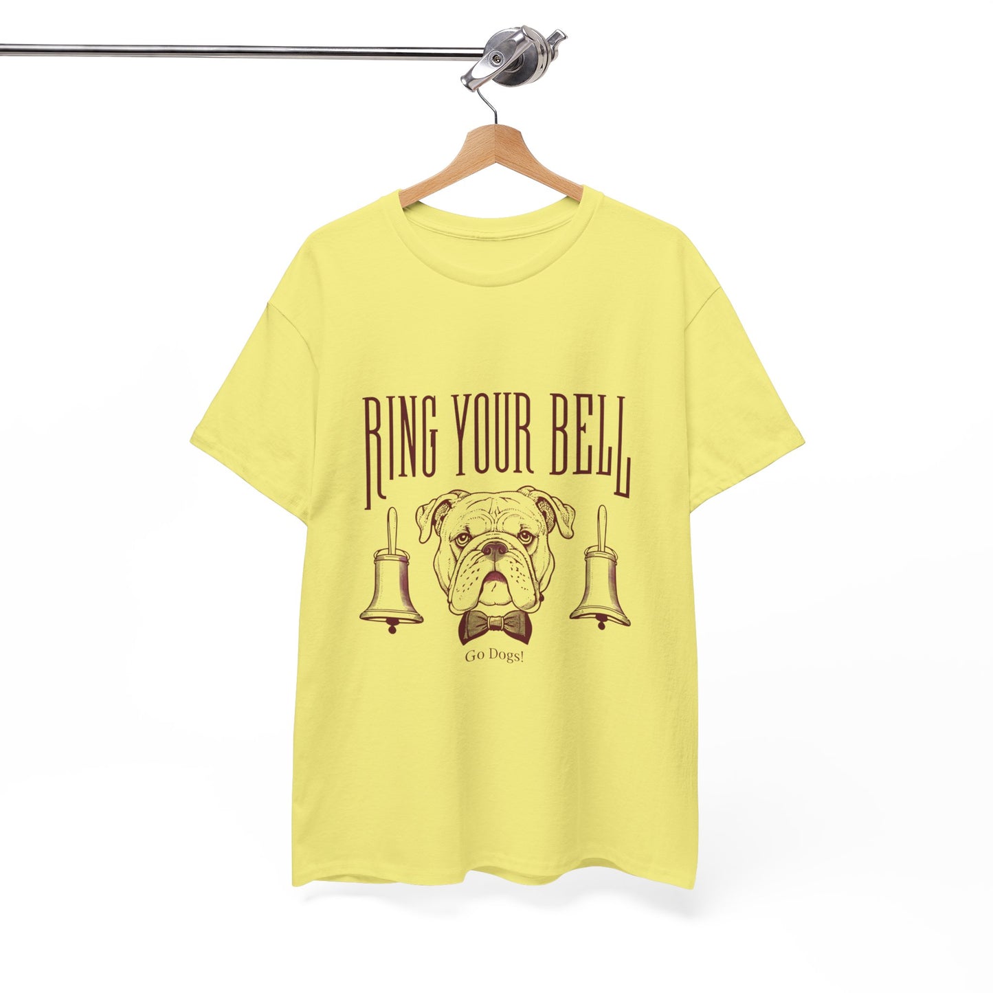 Dog Lover's Unisex Heavy Cotton Tee | 'Ring Your Bell' Shirt, Bulldog Tee, Pet Owner Gift, Funny Dog Apparel, Casual Wear