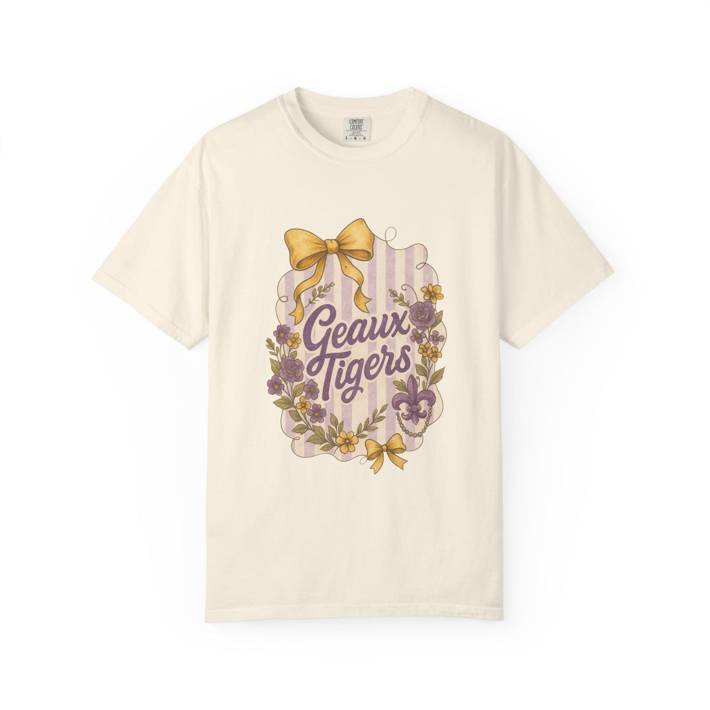 Geaux Tigers Floral T-Shirt, Unisex Casual Tee, Game Day Apparel, Spring Outfit, LSU Fan Gear