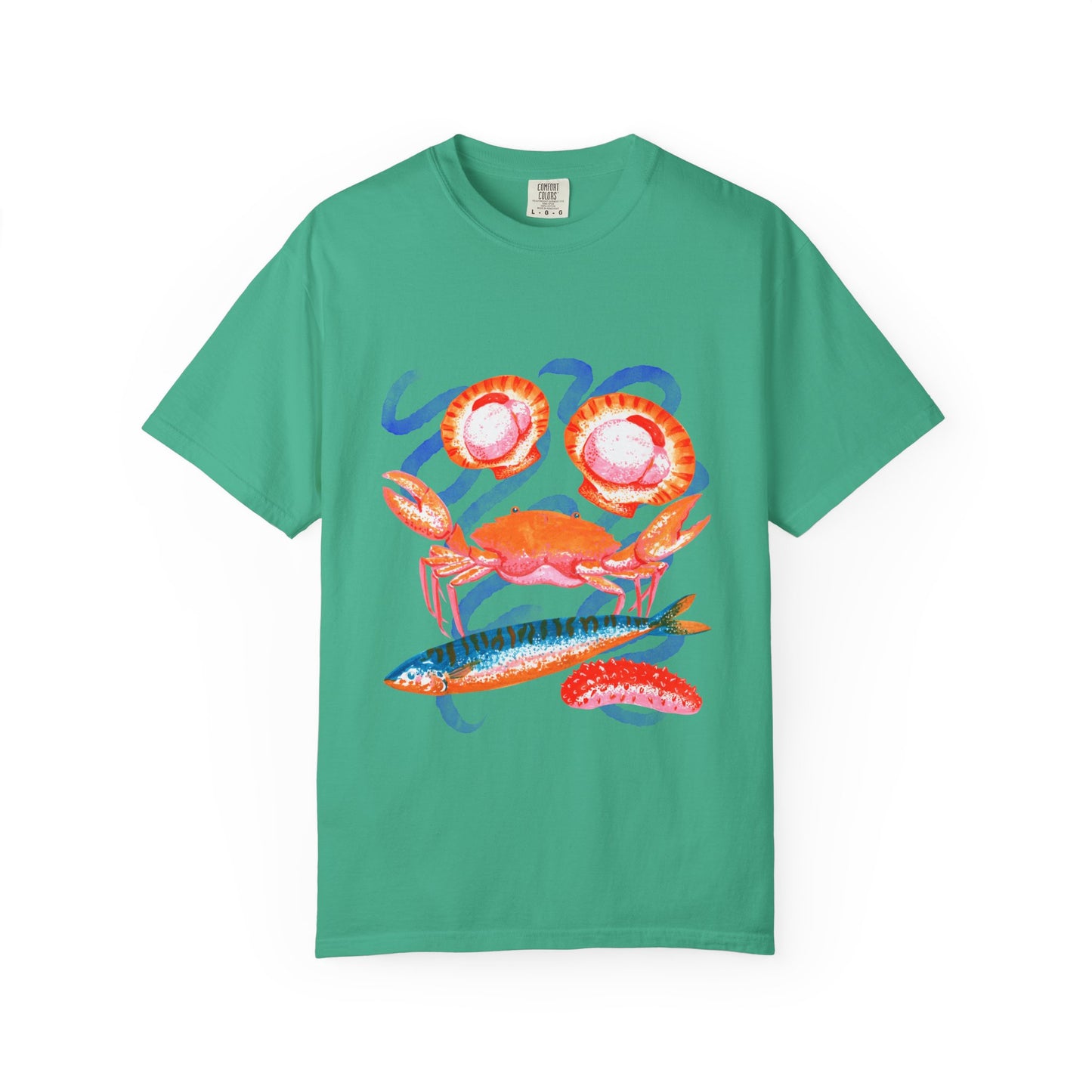 Retro Seafood Graphic T-Shirt - Fresh Catch Comfort Colors Tee