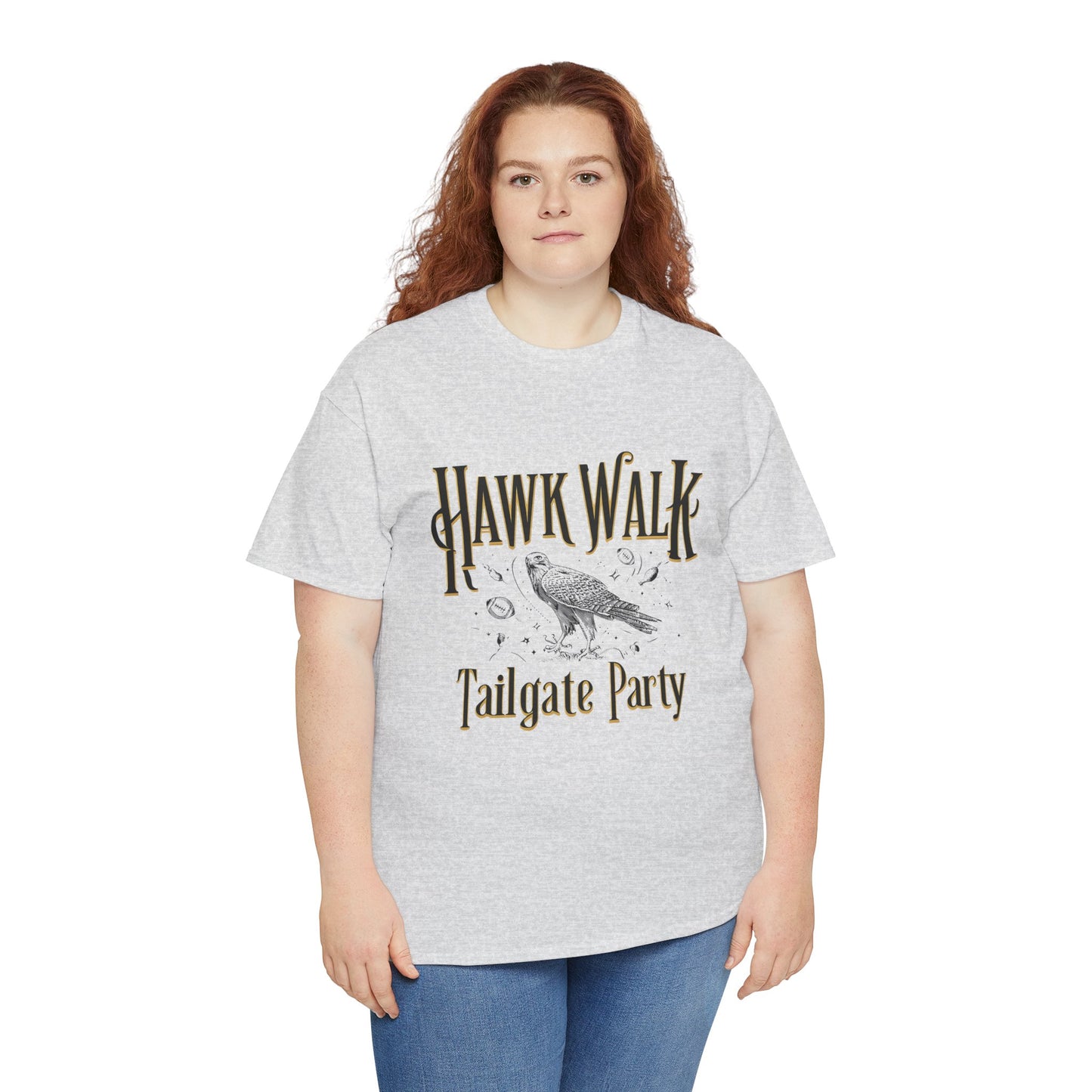 Hawk Walk Tailgate Tee, Unisex Cotton Shirt, Outdoor Event T-Shirt, Festival Wear, Bird Lover Gift, Sports Gathering Apparel
