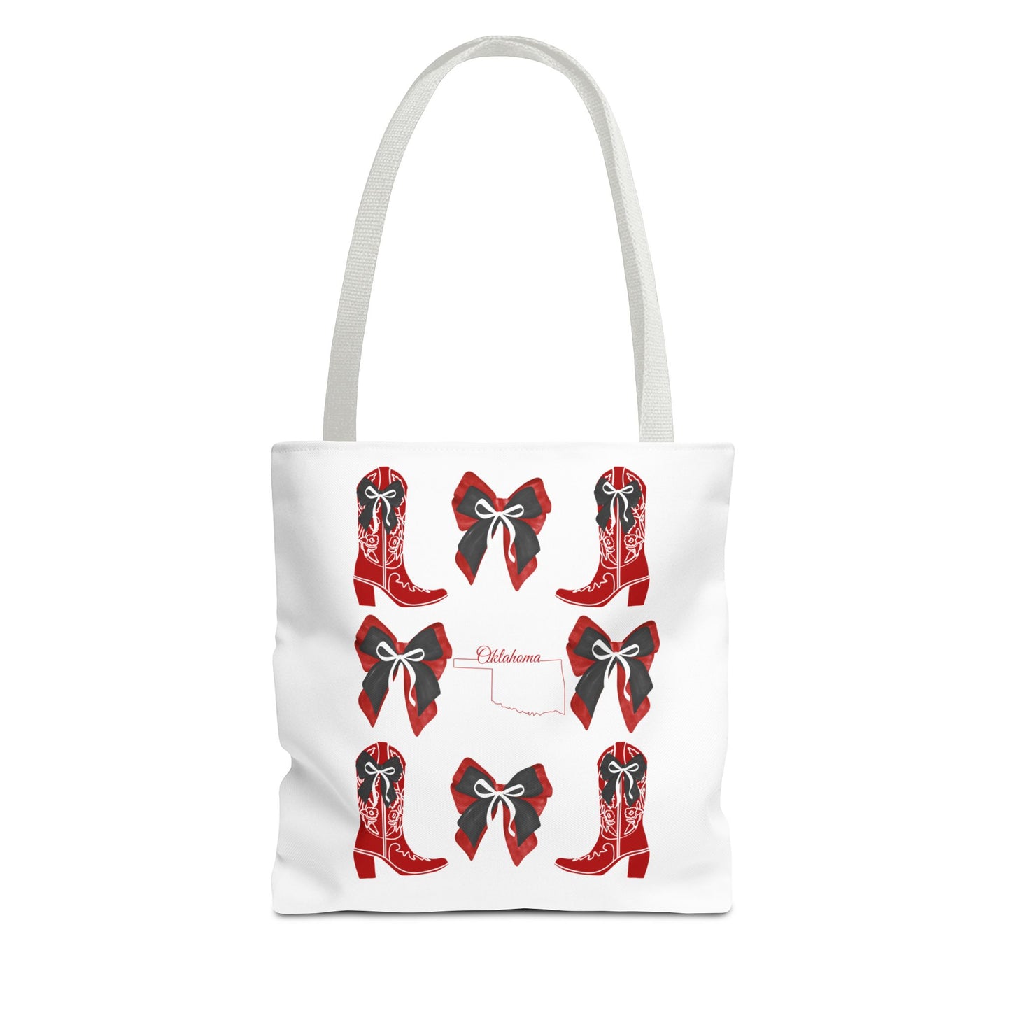 Tote Bag - Oklahoma Game Day Coquette Bow Design Fan Gift