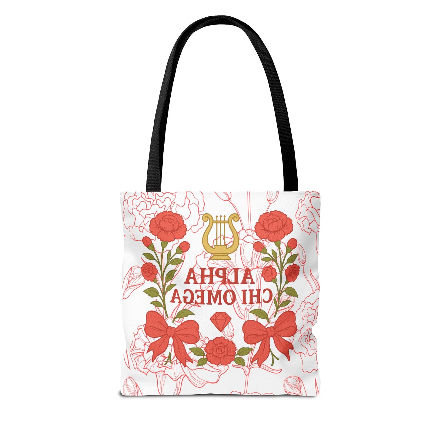 Floral Sorority Alpha Chi Omega Tote Bag, College Essentials, Gift for Sorority Sisters, Eco-Friendly Shopping Tote, Alpha Chi Omega Apparel