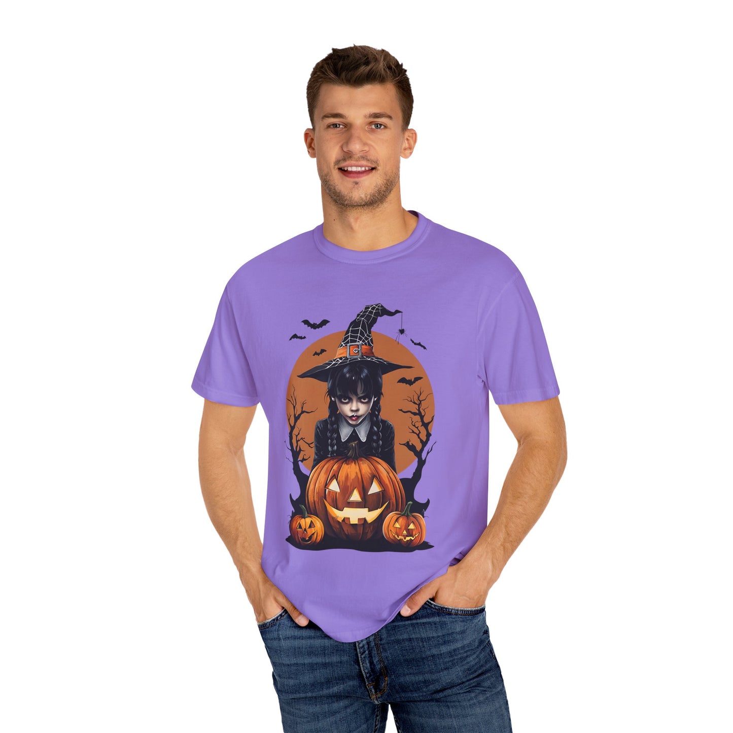 Halloween Witch Graphic Tee, Spooky Unisex T-Shirt, Pumpkin Halloween Costume, Fall Festive Apparel, Witchy Shirt for October