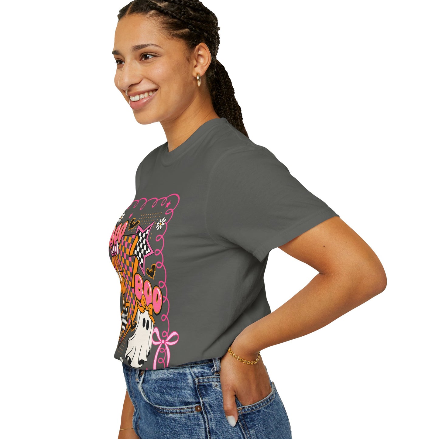 Retro Design Orange & Pink Unisex Halloween T-Shirt