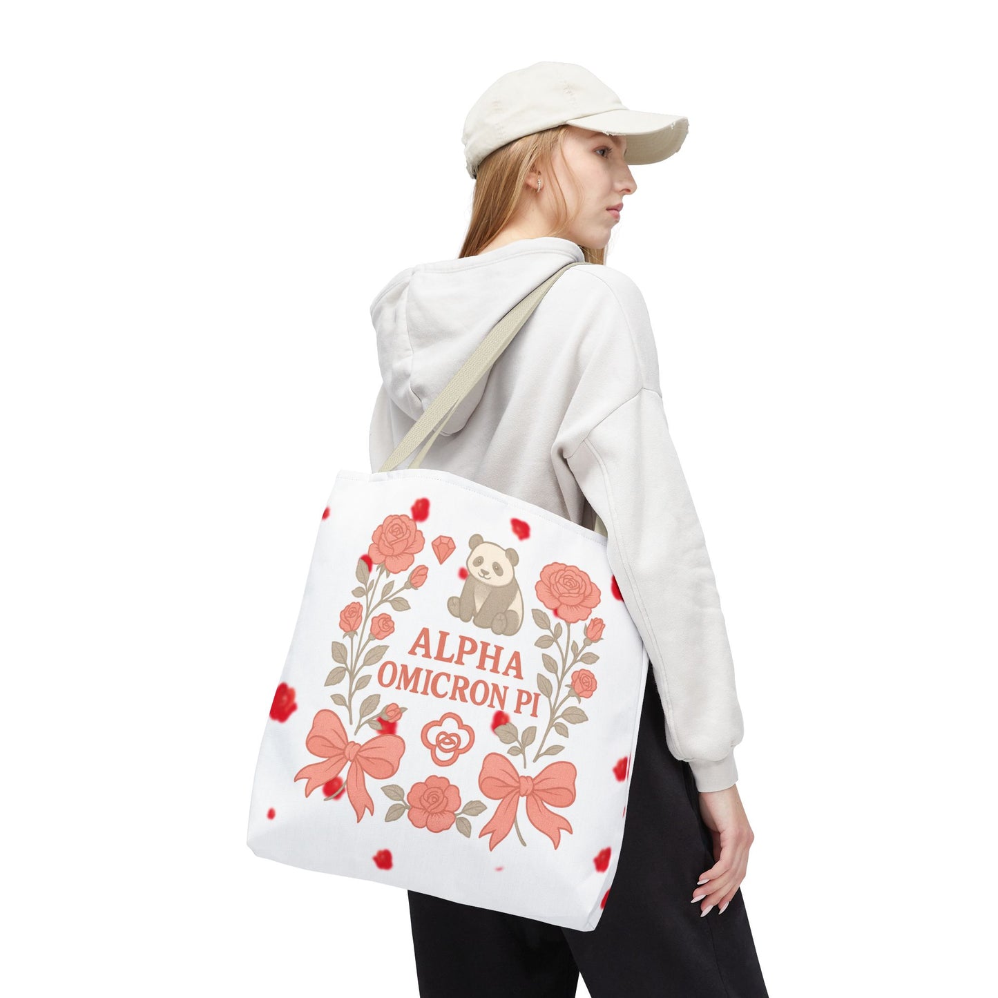 Floral Alpha Omicron Pi Tote Bag, Sorority Tote, Gift for Sisters, College Bag, Cute Everyday Tote