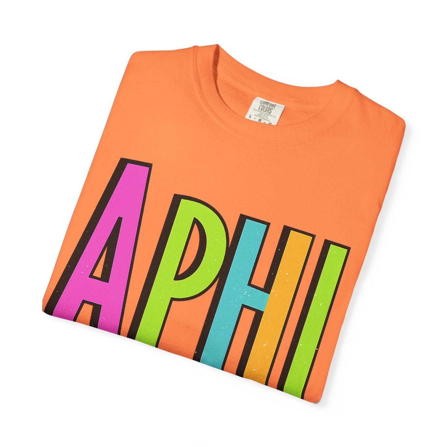 Checkered Neon Alpha P Colorful Graphic Unisex T-Shirt