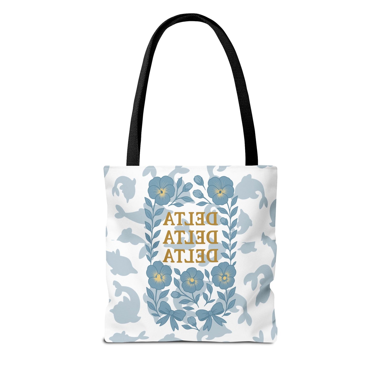 Delta Delta Delta Floral Tote Bag | Sorority Gift | Reusable Shopping Bag | Summer Accessory | Eco-Friendly Bag | Stylish Storage