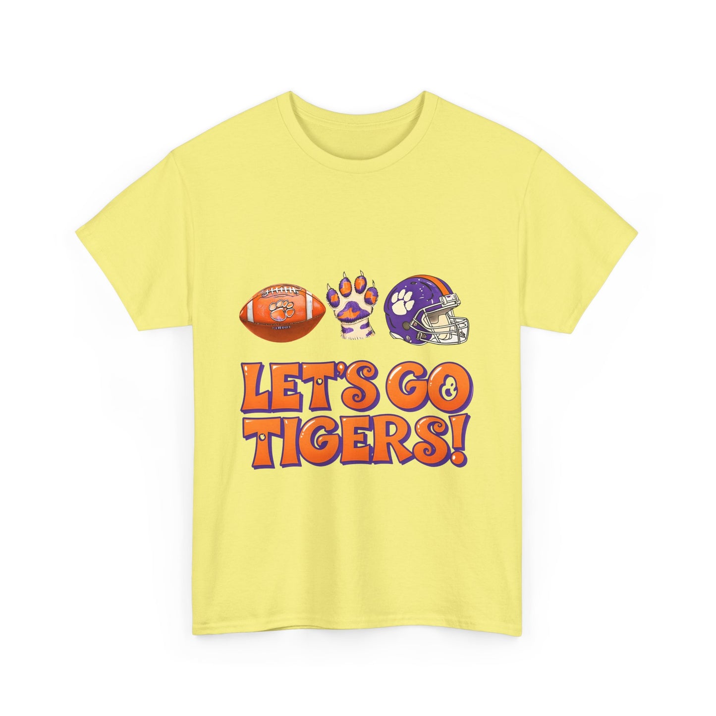 Unisex Heavy Cotton Tee - Let's Go Tigers! Sports Fan Tee, Game Day Shirt, Tailgate Apparel, Team Pride Top, College Football Gear