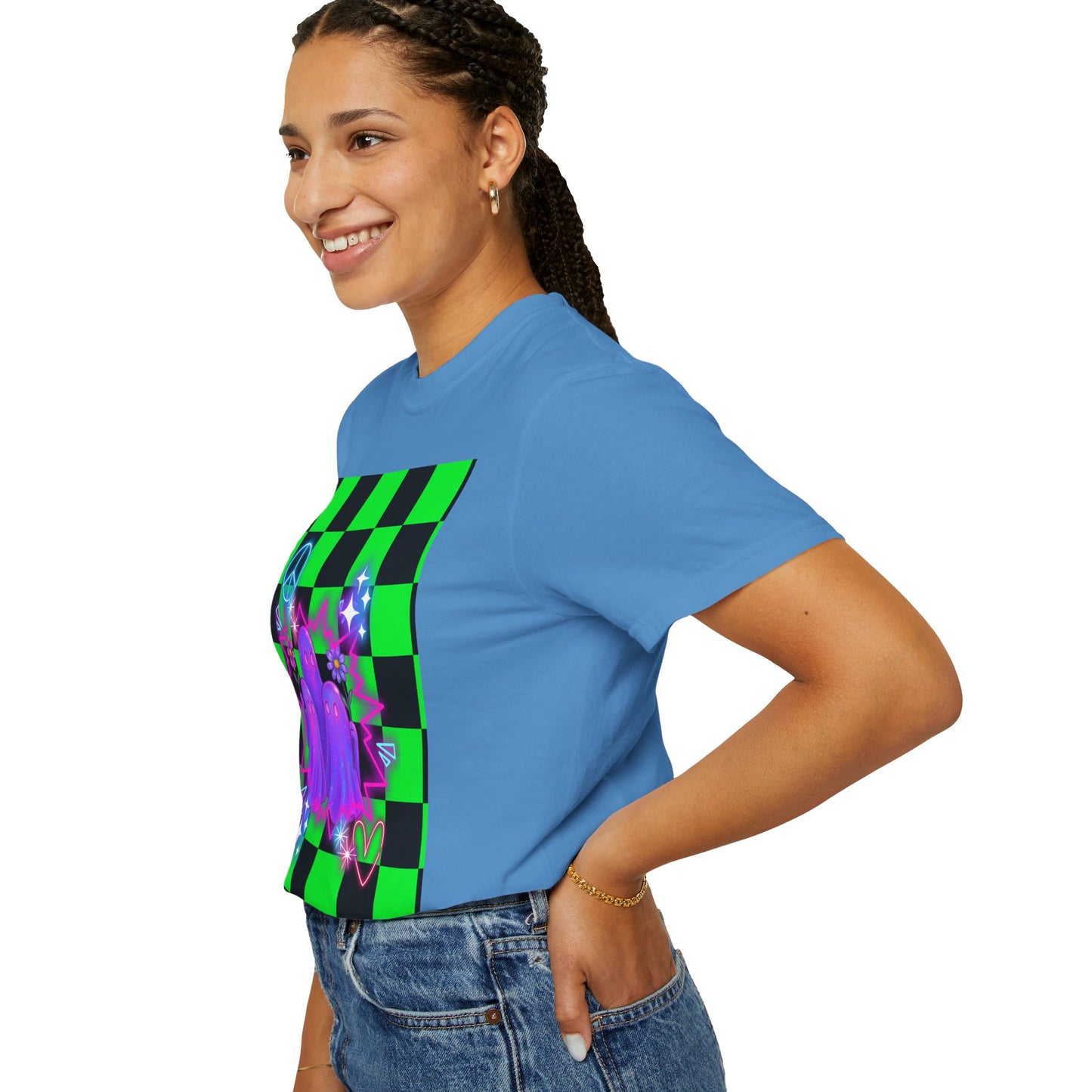 Vibrant Ghost Graphic Tee, Unisex T-shirt, Retro Vibe Shirt, Perfect for Halloween, Party Wear, Casual Style, Unique Gift