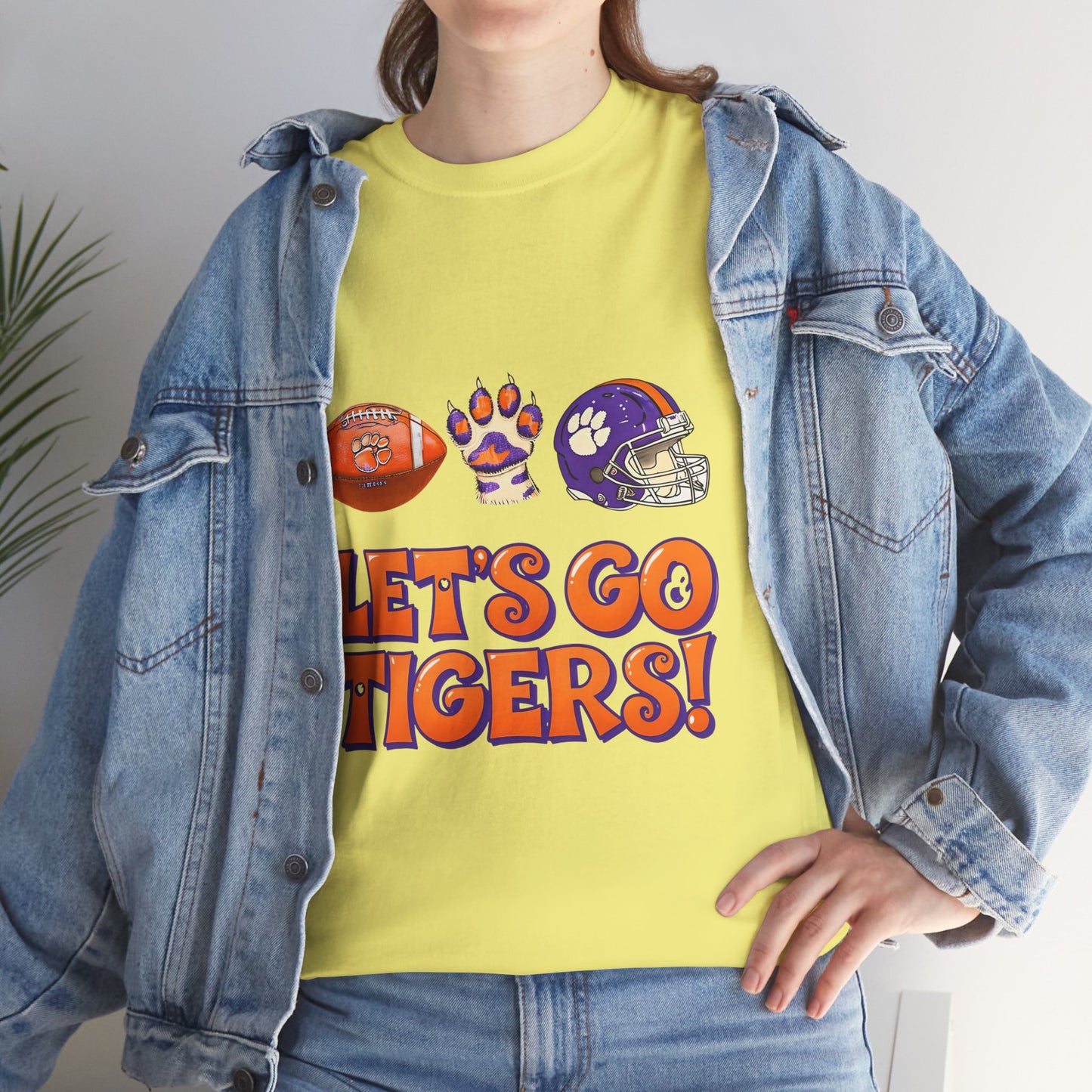 Unisex Heavy Cotton Tee - Let's Go Tigers! Sports Fan Tee, Game Day Shirt, Tailgate Apparel, Team Pride Top, College Football Gear