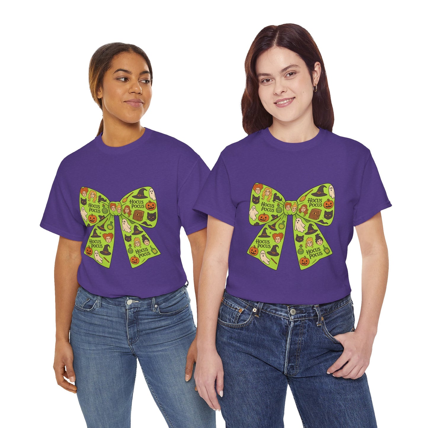 Halloween Graphic Tee, Spooky Season Unisex Shirt, Hocus Pocus Bow Tee, Autumn Style Shirt, Trick or Treat Apparel