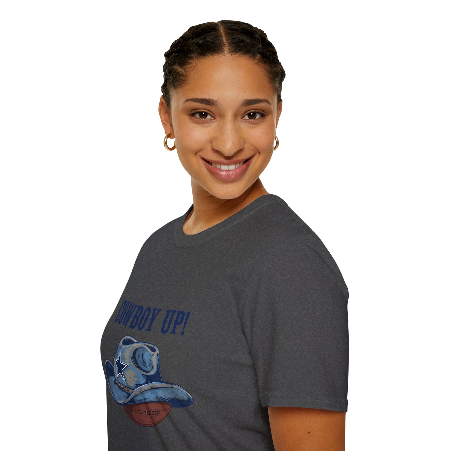 Cowboy Up! Unisex Softstyle T-Shirt - Casual Western Tee for Rodeos, Country Events, Fun Graphic Shirt, Everyday Wear