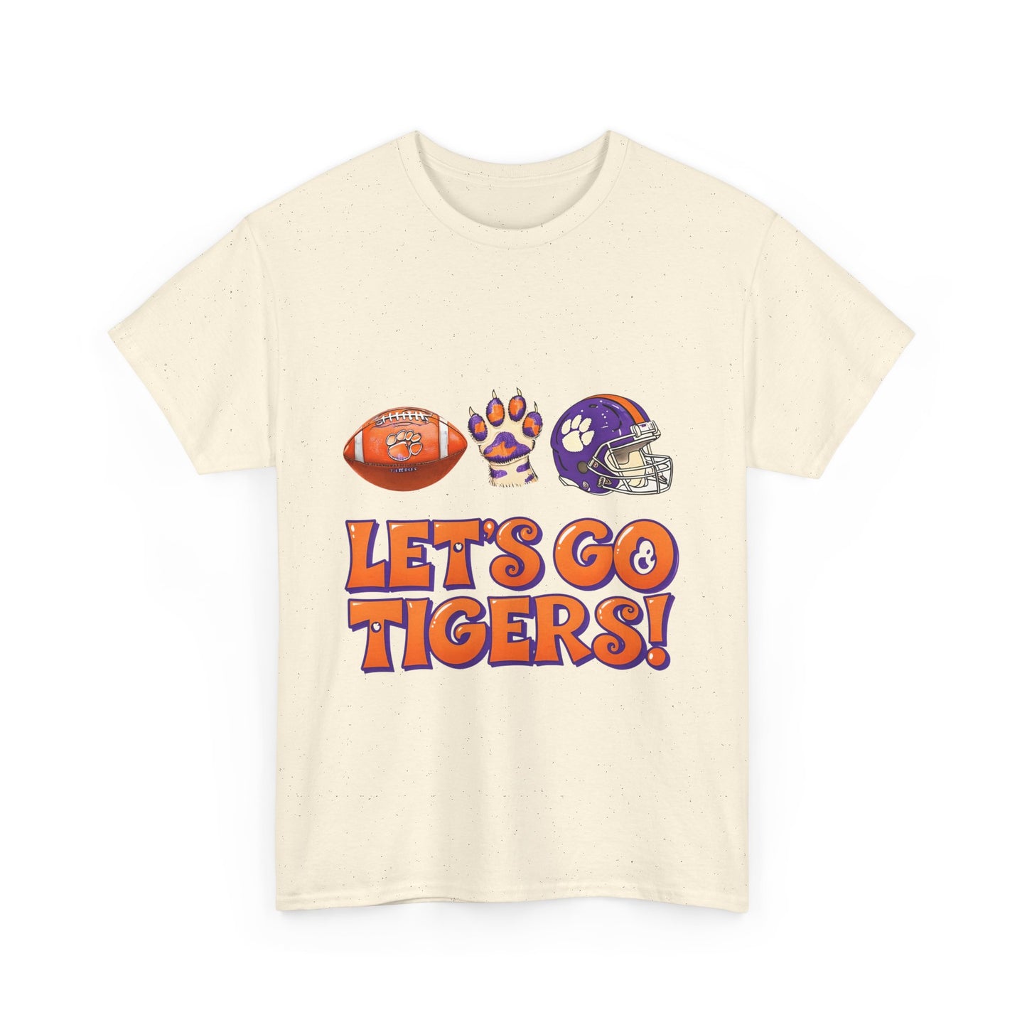 Unisex Heavy Cotton Tee - Let's Go Tigers! Sports Fan Tee, Game Day Shirt, Tailgate Apparel, Team Pride Top, College Football Gear