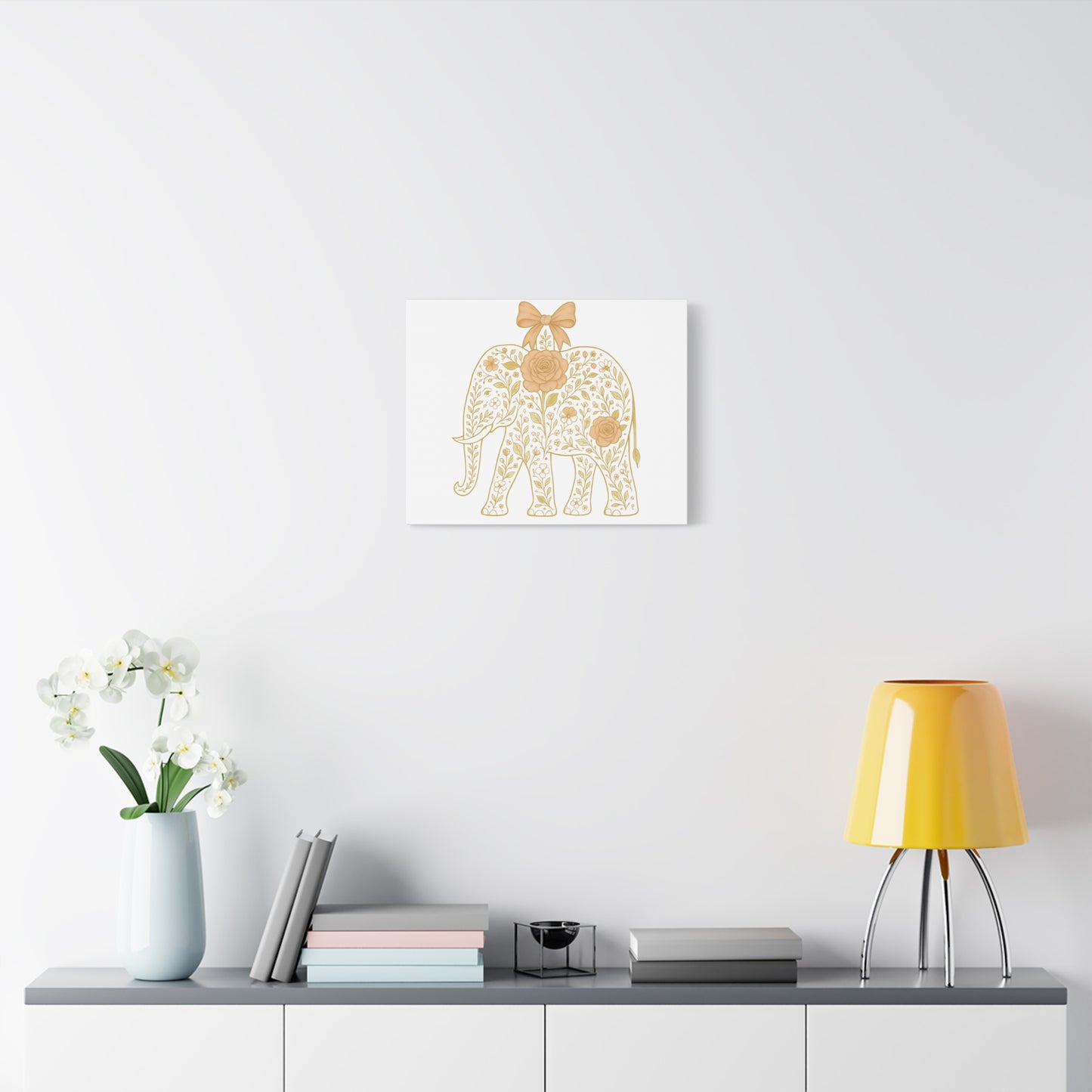 Coquette Elephant Bow Canvas Wall Art