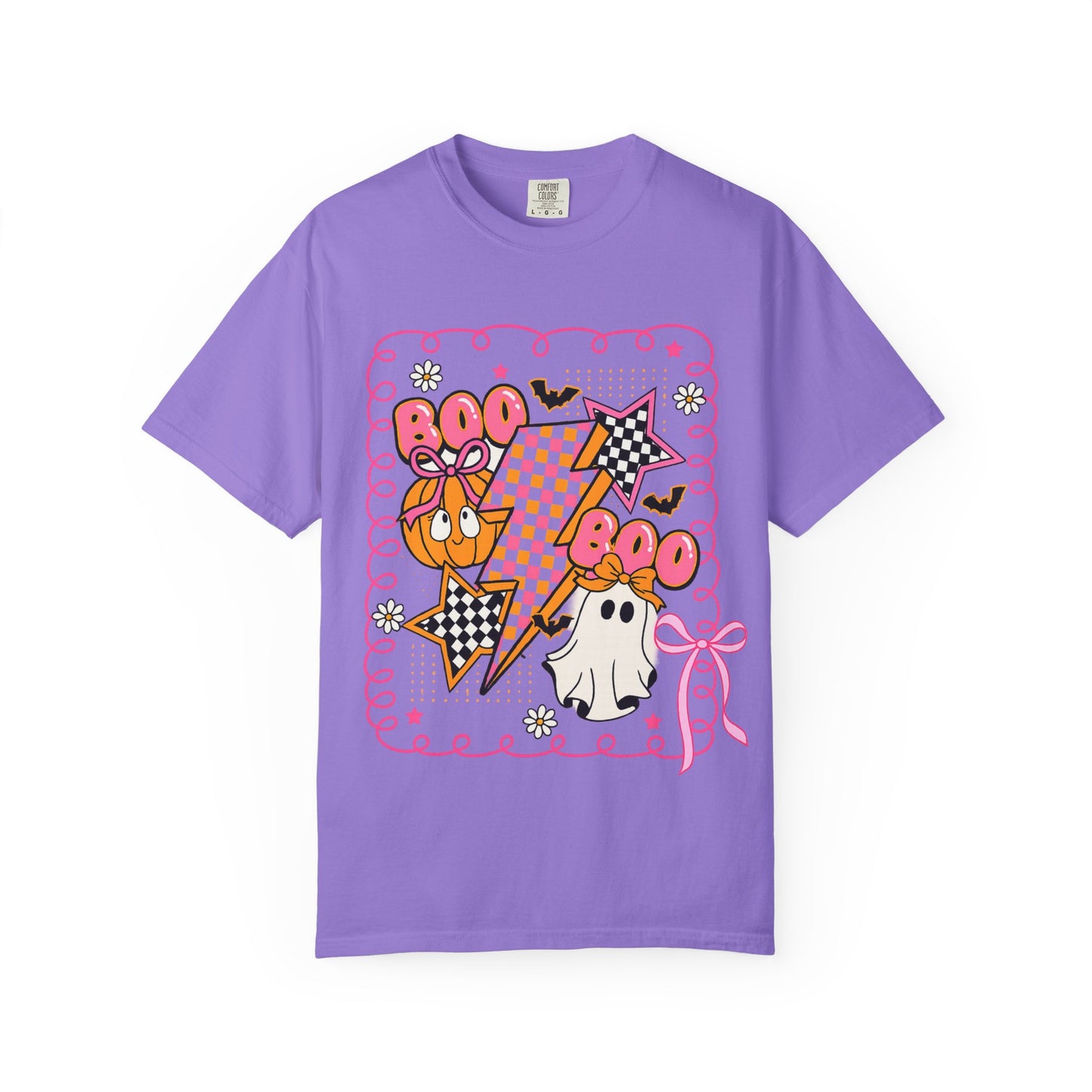 Retro Design Orange & Pink Unisex Halloween T-Shirt