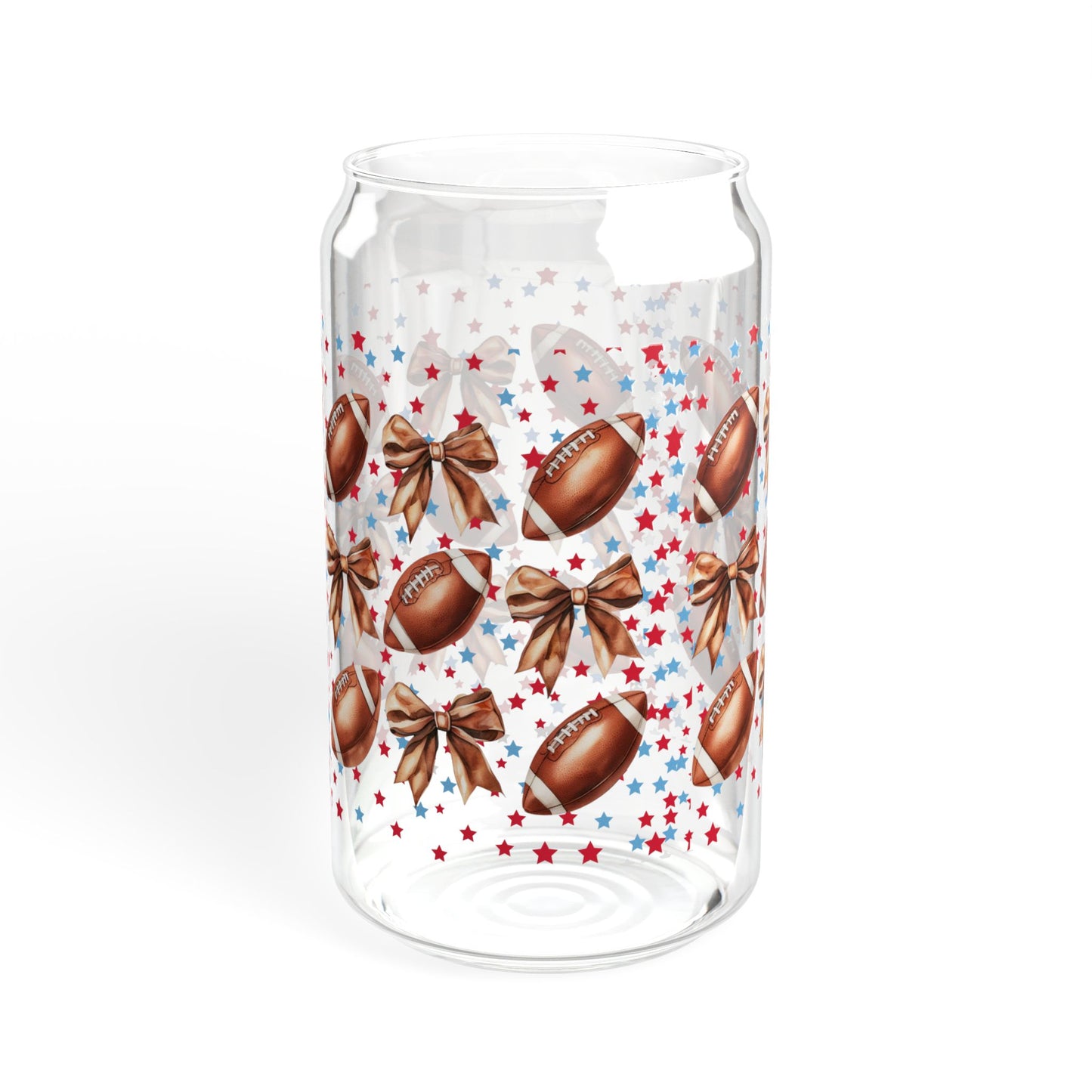 Football-Themed Sipper Glass, 16oz | Perfect for Game Day, Sports Parties, Tailgating, & Outdoor Events