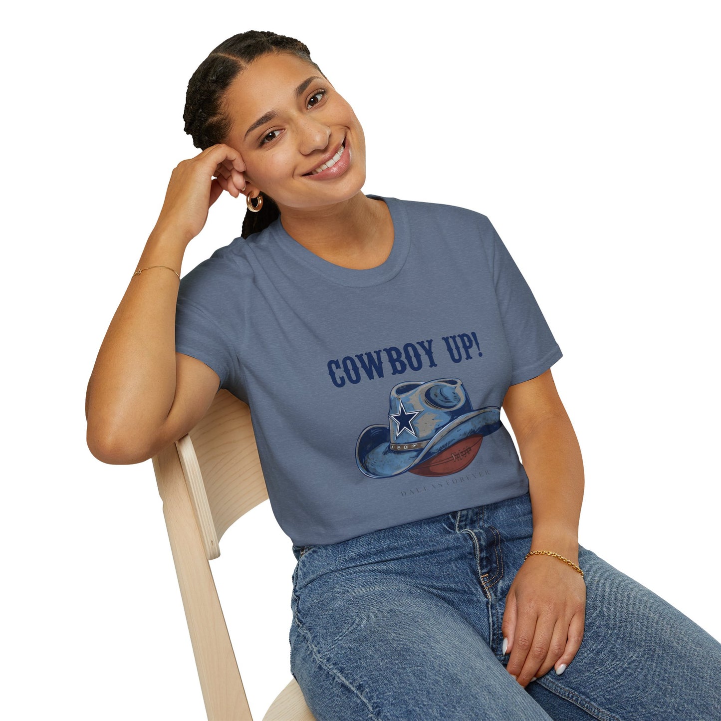 Cowboy Up! Unisex Softstyle T-Shirt - Casual Western Tee for Rodeos, Country Events, Fun Graphic Shirt, Everyday Wear