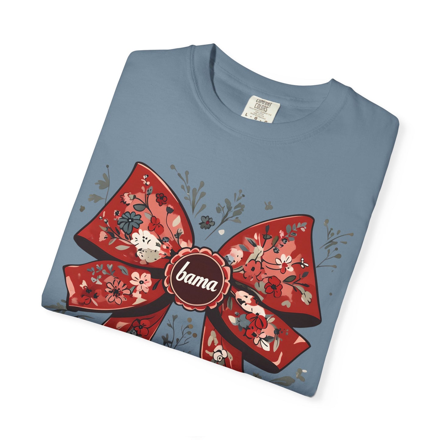 Floral Bow T-shirt - Comfort Colors - Coquette Bama Bow - Alabama Fan