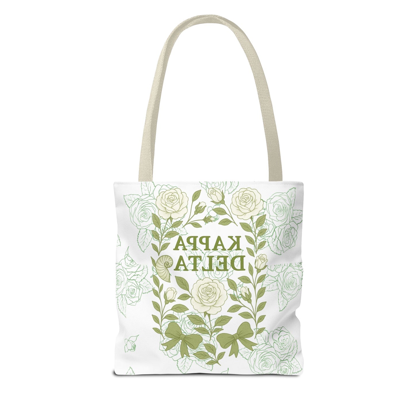 Elegant Kappa Delta Tote Bag, Floral AOP Design, Sorority Bag, Gift for Sisters, Eco-Friendly Shopping Bag