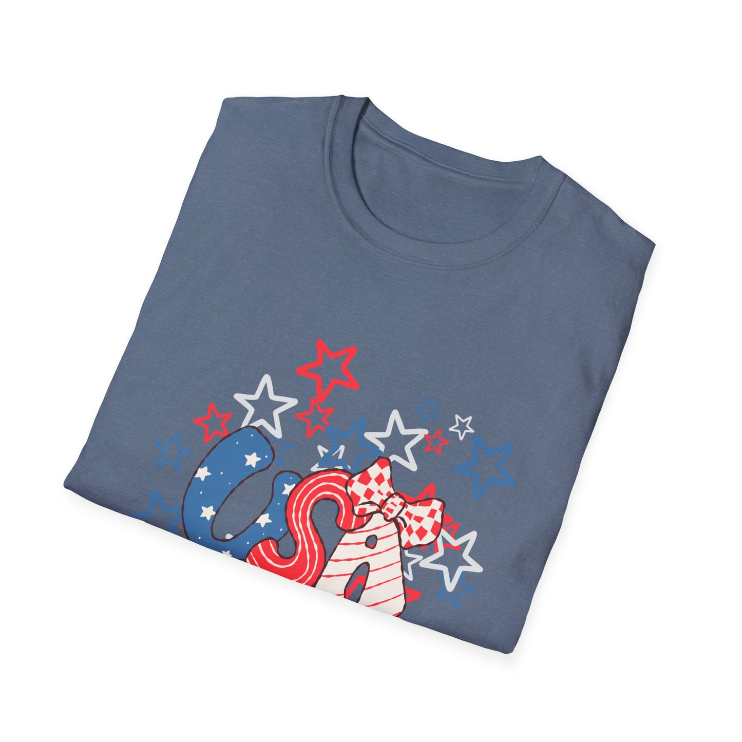 Patriotic Unisex T-Shirt for Independence Day, July 4th Celebration, Star-Patterned Tee, USA Graphic Top, Casual American Apparel