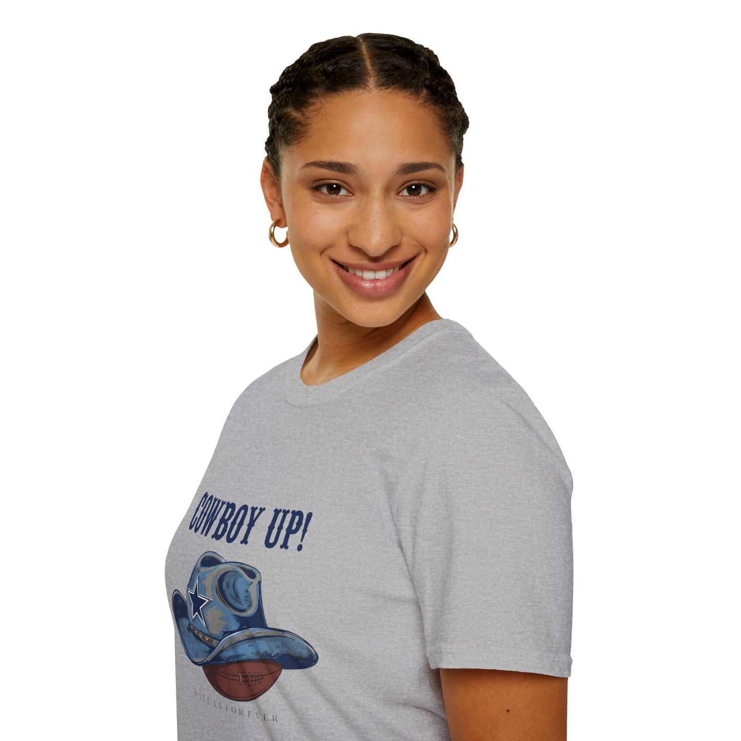 Cowboy Up! Unisex Softstyle T-Shirt - Casual Western Tee for Rodeos, Country Events, Fun Graphic Shirt, Everyday Wear