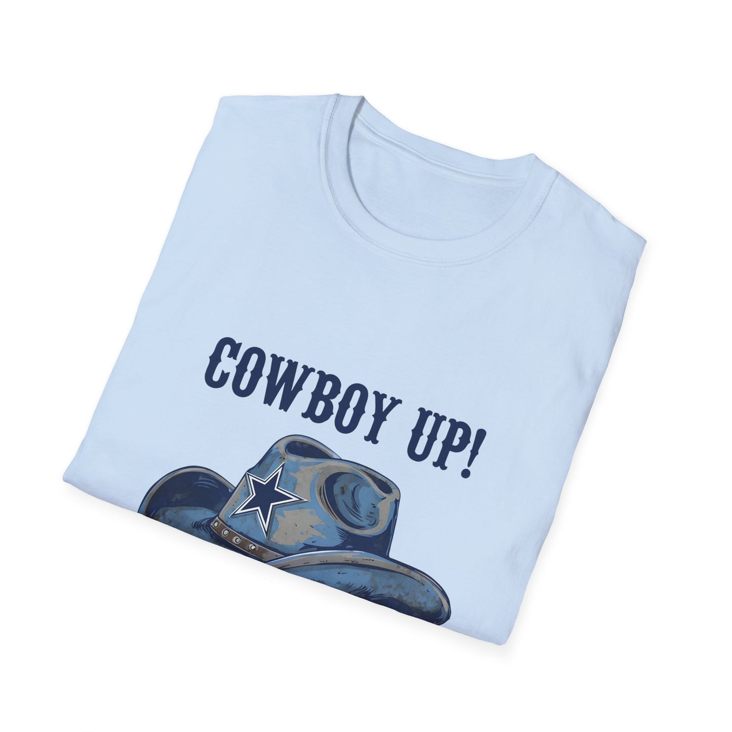 Cowboy Up! Unisex Softstyle T-Shirt - Casual Western Tee for Rodeos, Country Events, Fun Graphic Shirt, Everyday Wear