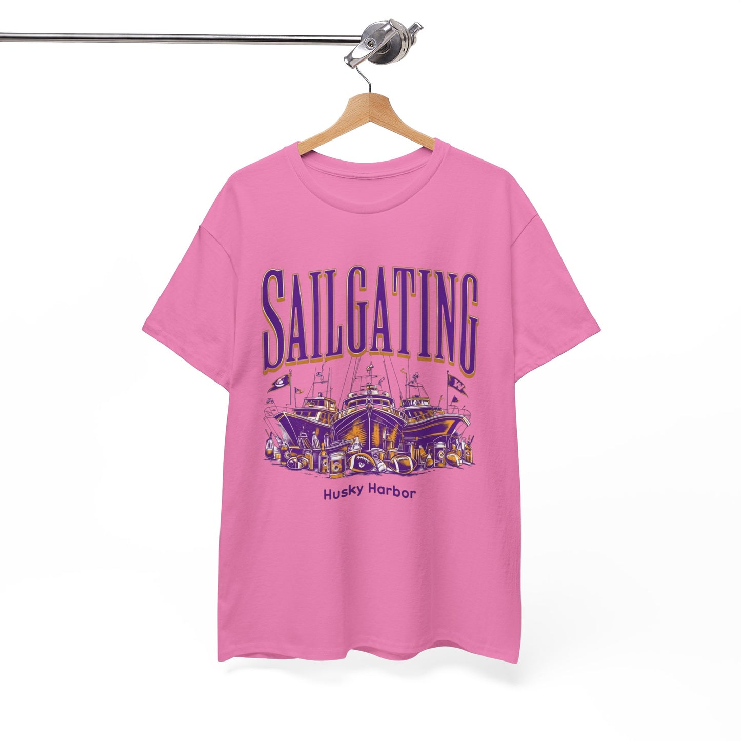 Sailgating Tee - Washington Huskies Unisex Heavy Cotton Shirt