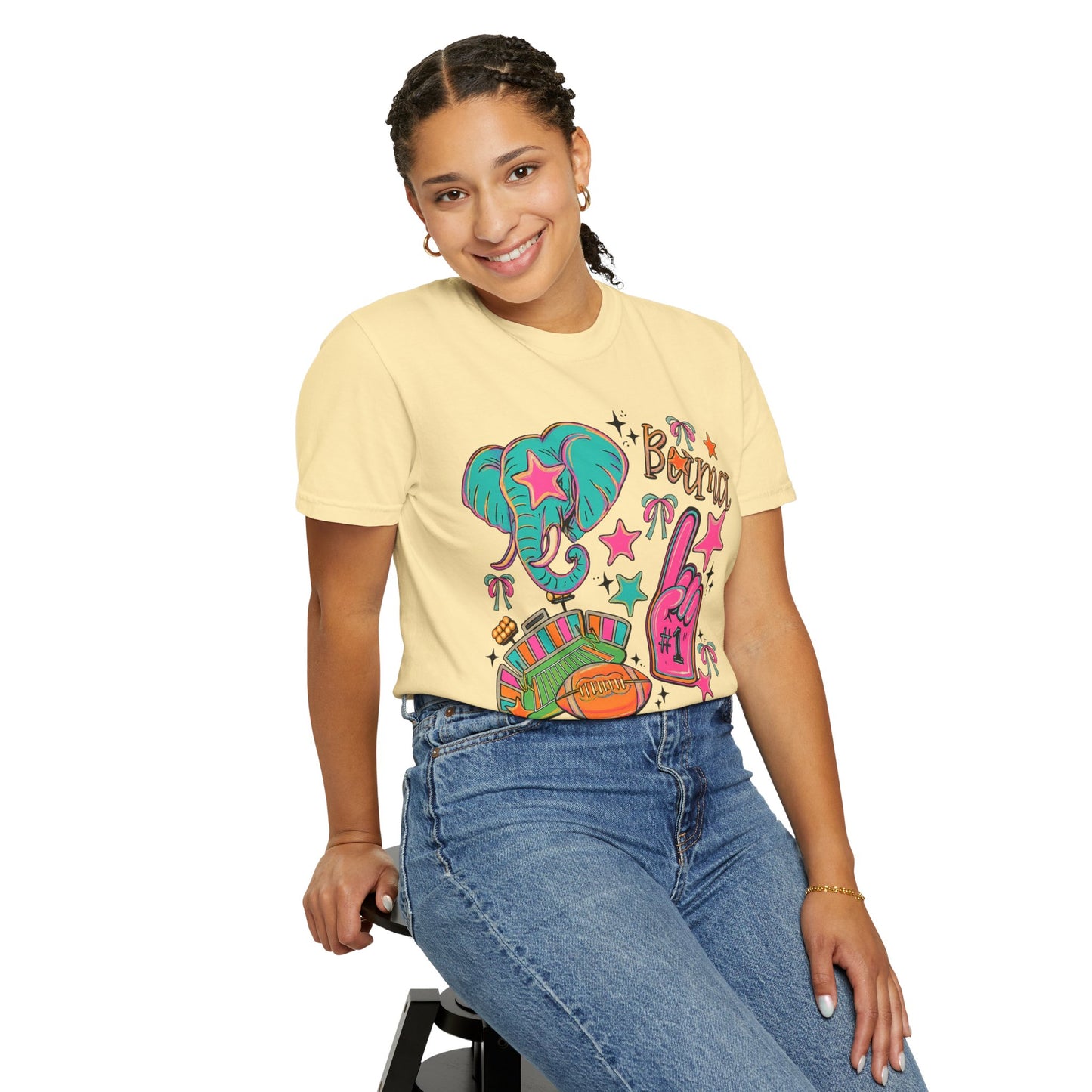 Preppy Neon Elephant Fan T-Shirt