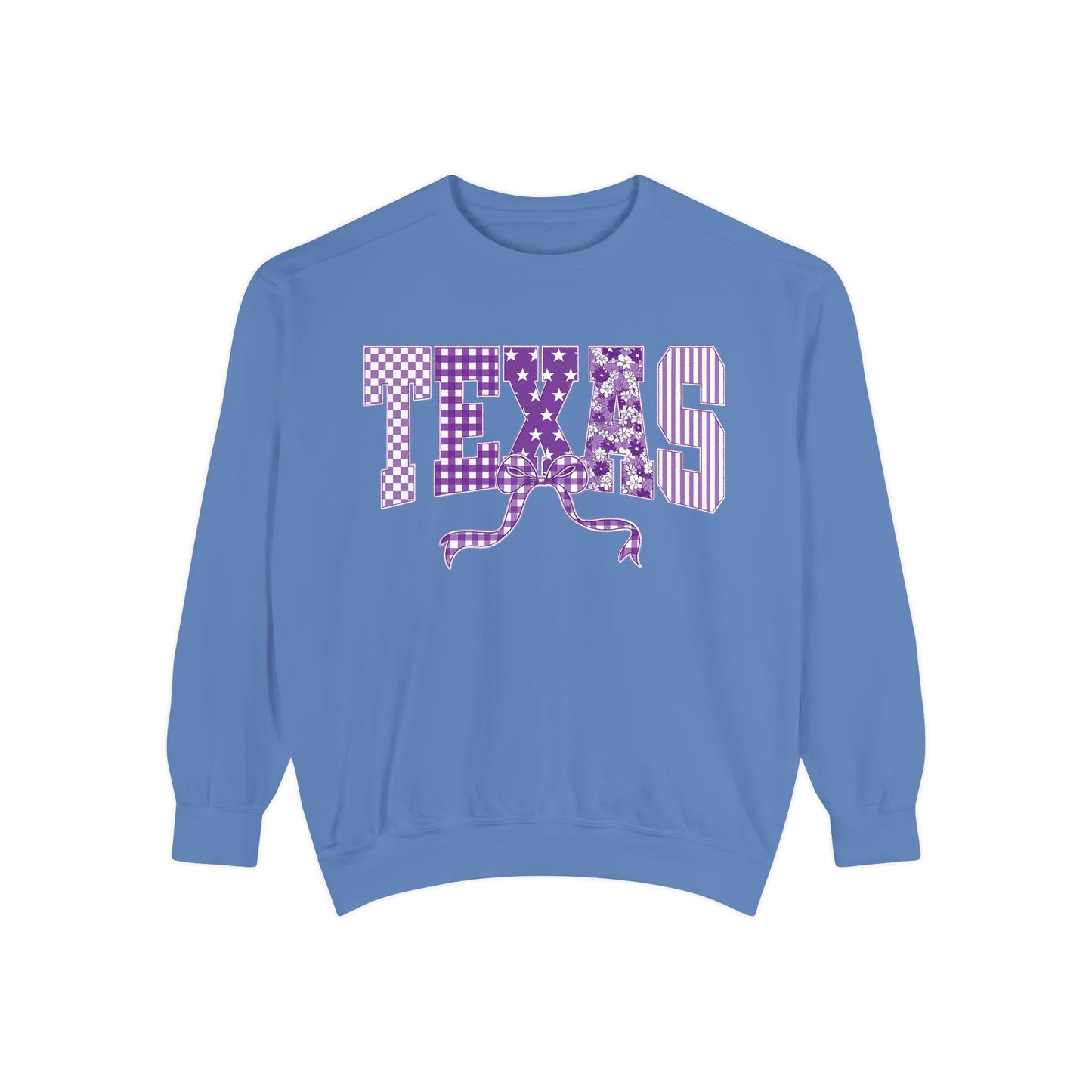 Texas Cowgirl Sweatshirt — Purple Western State Graphic