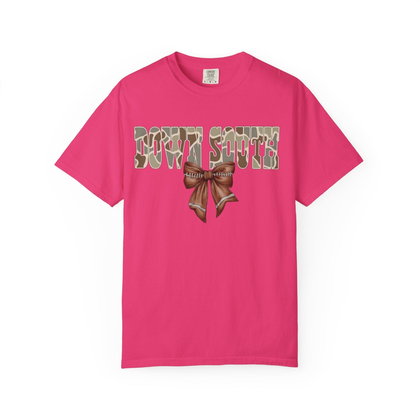 Camo Bow Graphic Tee - Trendy Apparel for Casual Outings and Birthdays