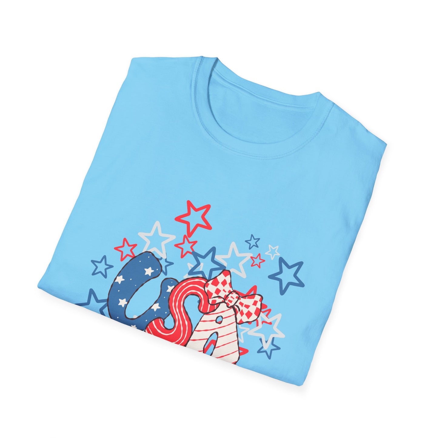 Patriotic Unisex T-Shirt for Independence Day, July 4th Celebration, Star-Patterned Tee, USA Graphic Top, Casual American Apparel