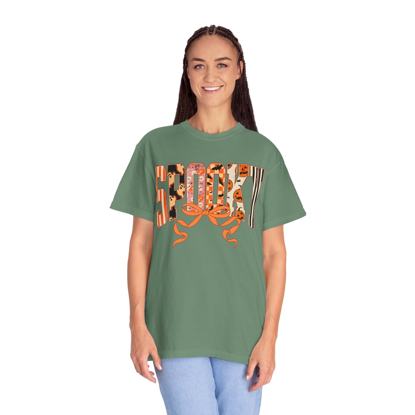 SPOOKY Bow Unisex Garment-Dyed T-shirt