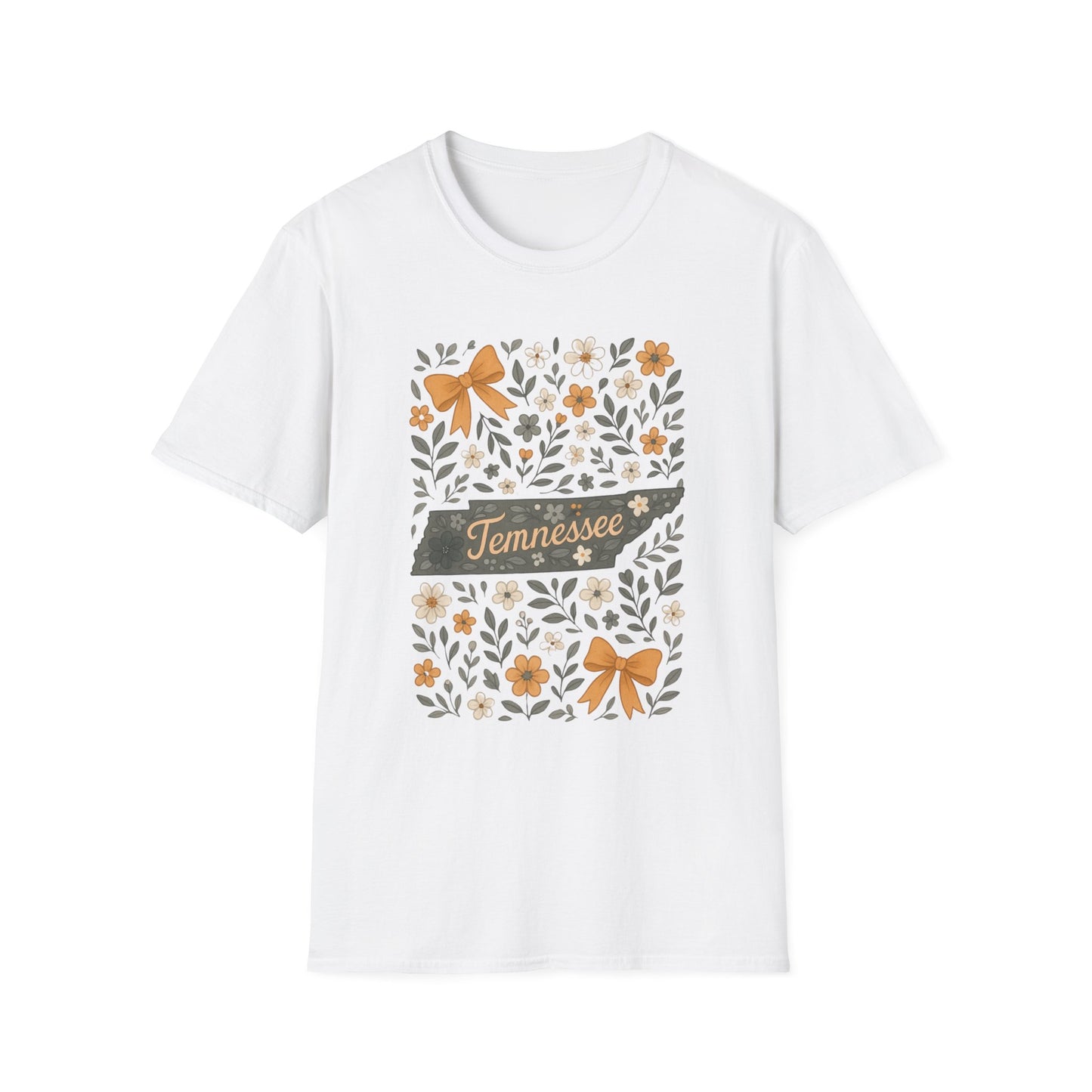 Tennessee Floral T-Shirt, Casual Wear, Gift for Her, Souvenir, Nature Lover Apparel, Spring Outfit