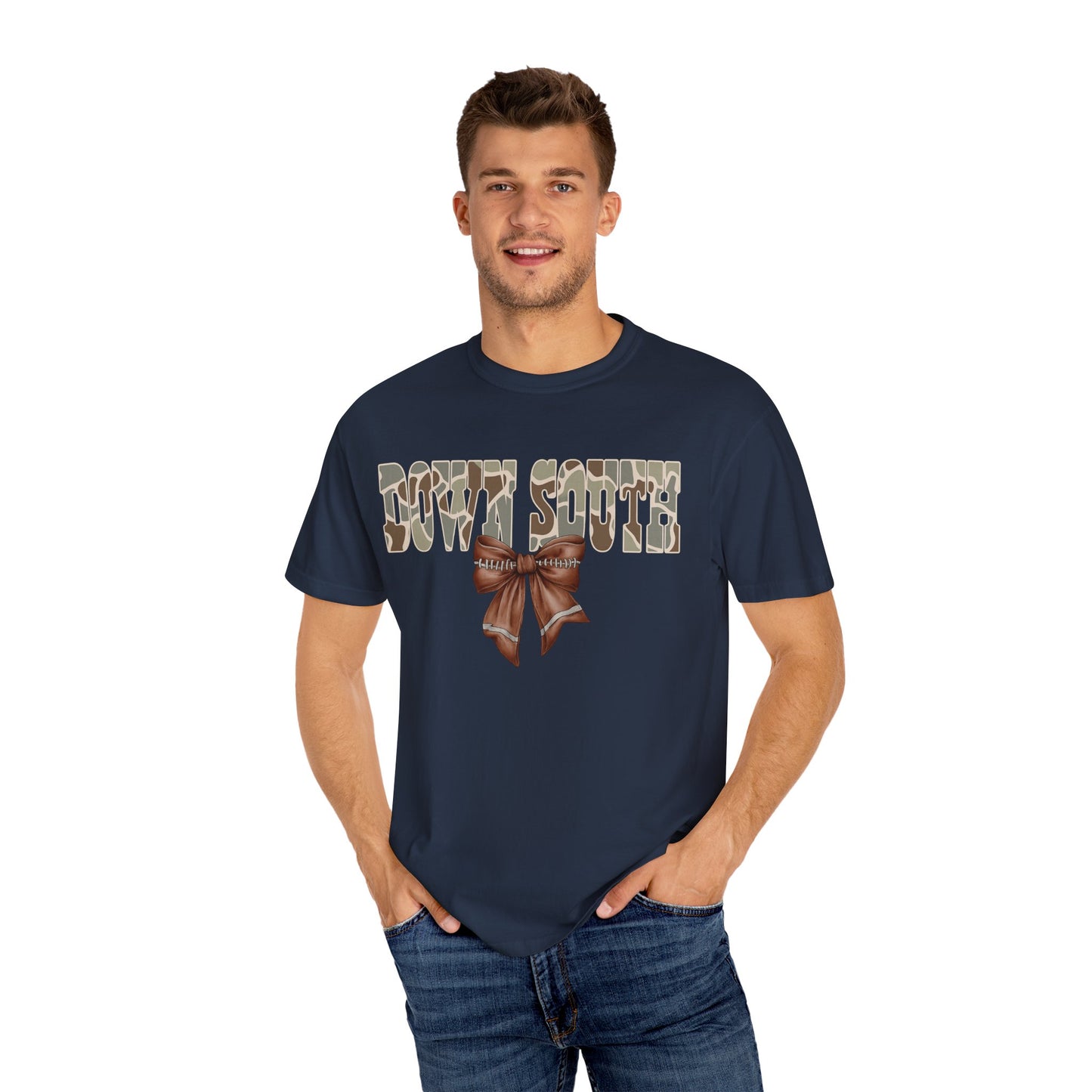 Camo Bow Graphic Tee - Trendy Apparel for Casual Outings and Birthdays