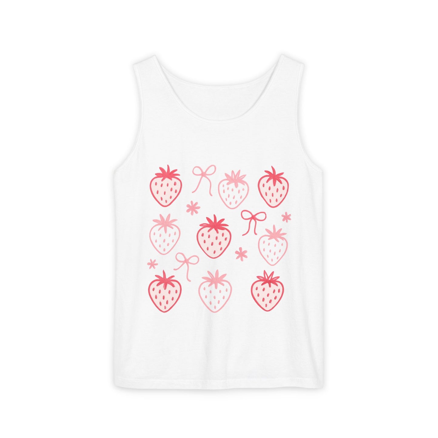 Strawberry Print Tank Top - Summer Vibes Beachwear